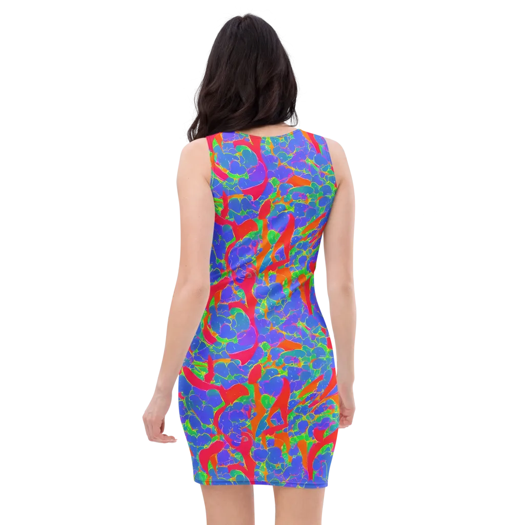 Ultraviolet Shards on Bodycon Dress — Back