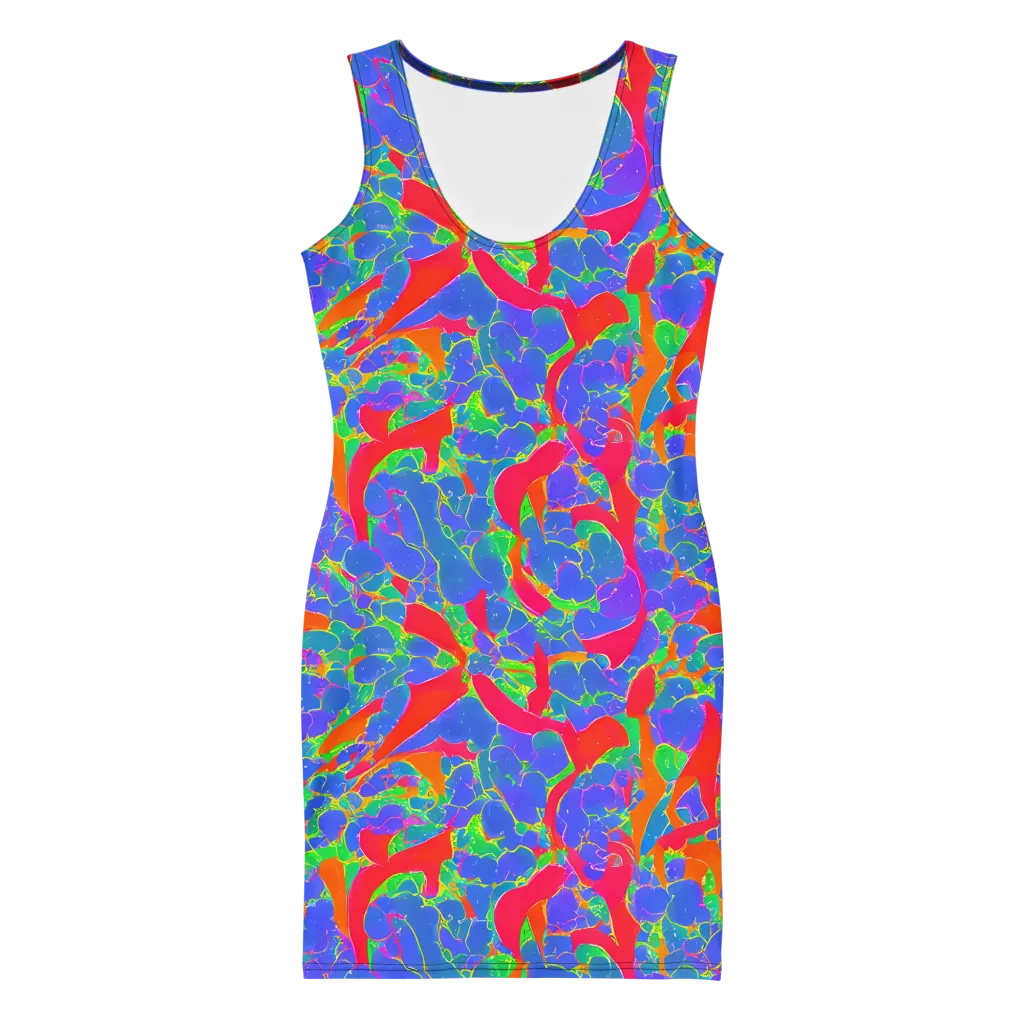 Ultraviolet Shards on Bodycon Dress — Front