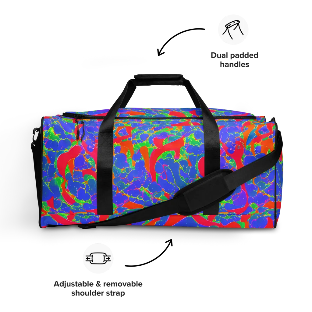 Ultraviolet Shards on Duffle Bag — Front