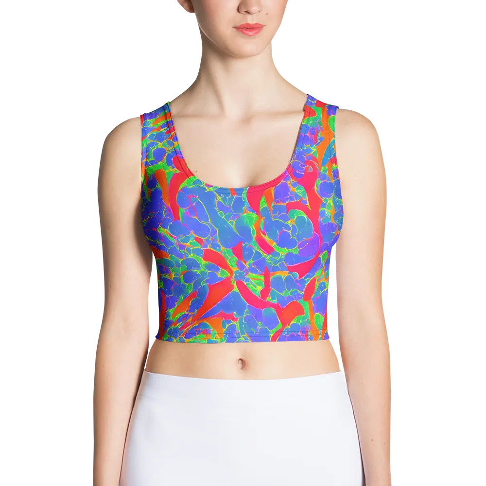 Ultraviolet Shards on Crop Top — Front