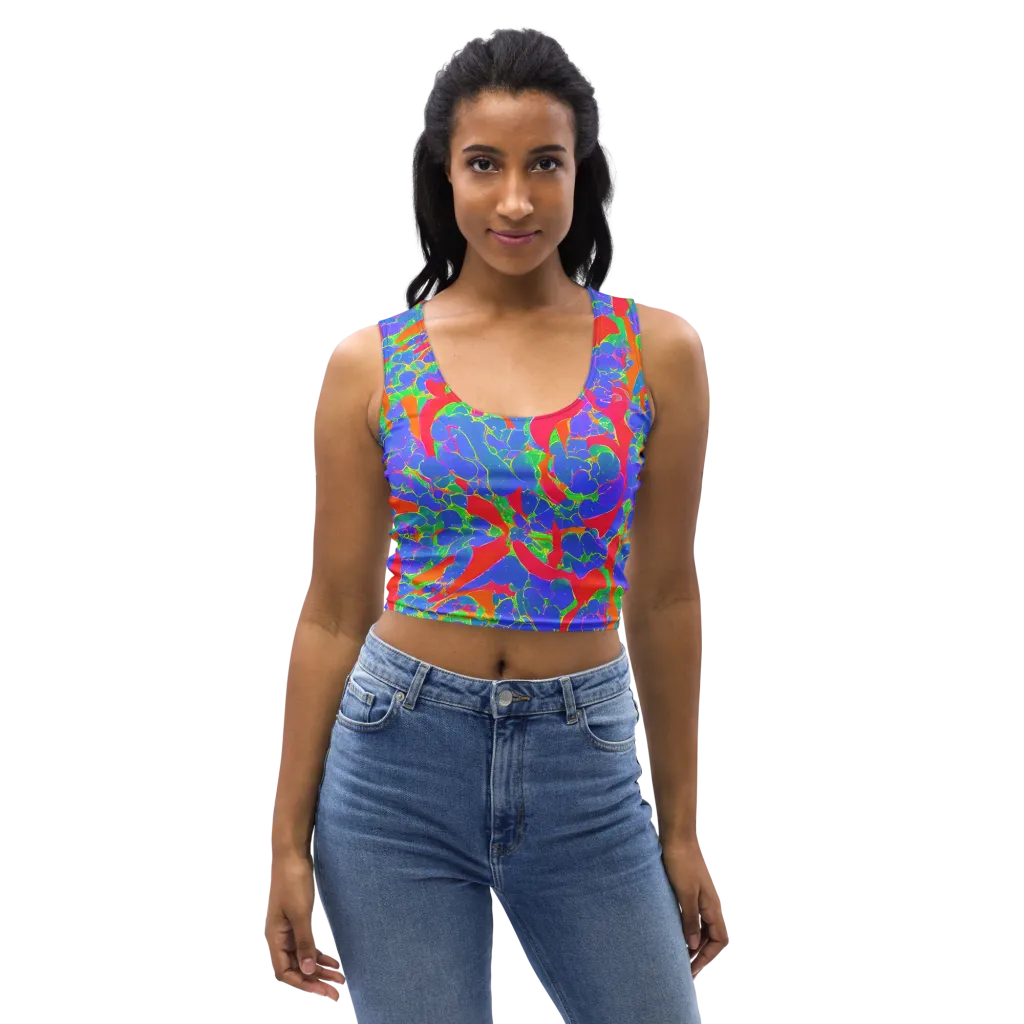 Ultraviolet Shards on Crop Top — Front
