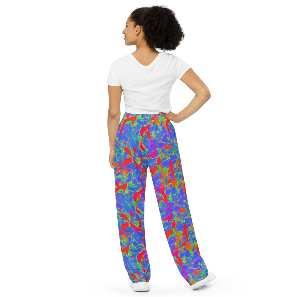 Ultraviolet Shards on Wide-Leg Pants — Back