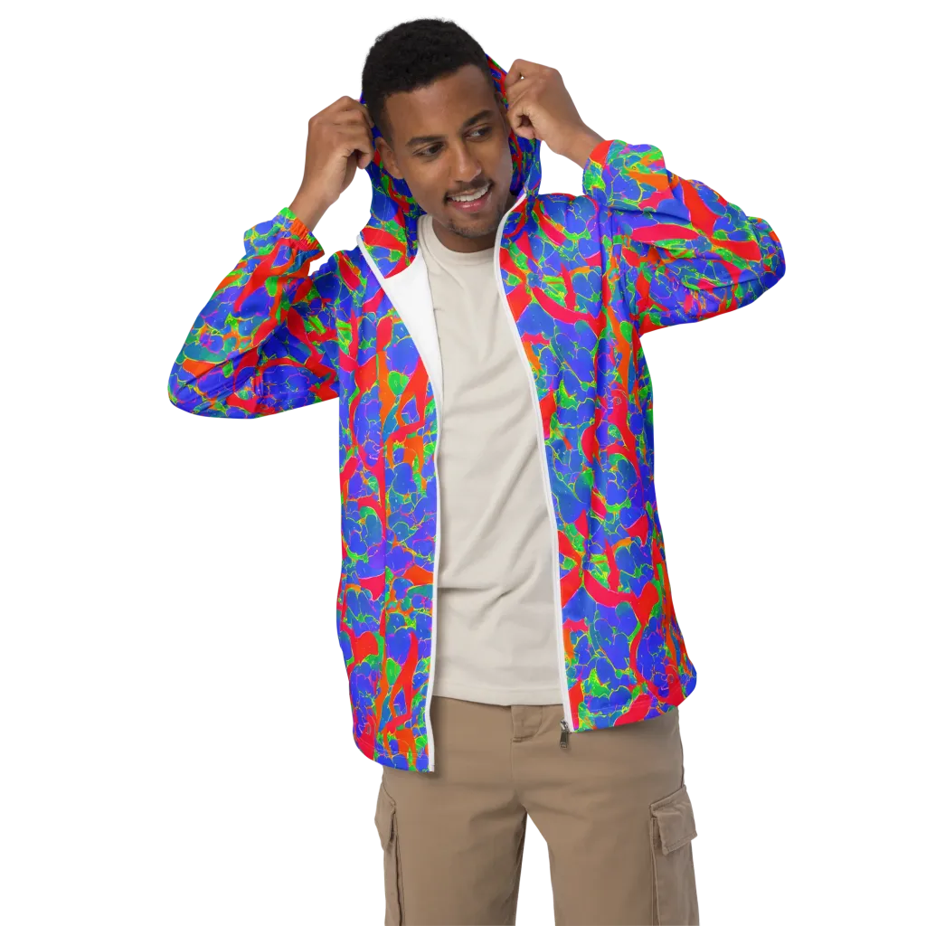 Ultraviolet Shards on Men's Windbreaker — Front