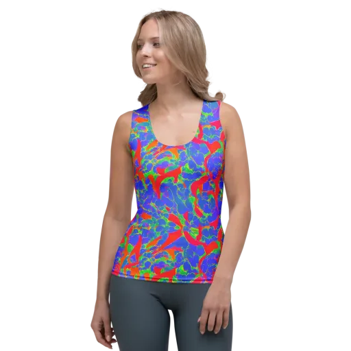 Ultraviolet Shards on a Women's Tank Top