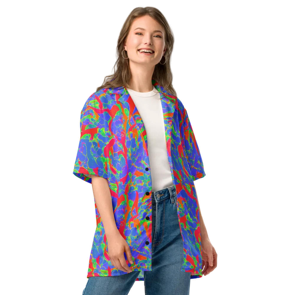 Ultraviolet Shards on Button Shirt — Front
