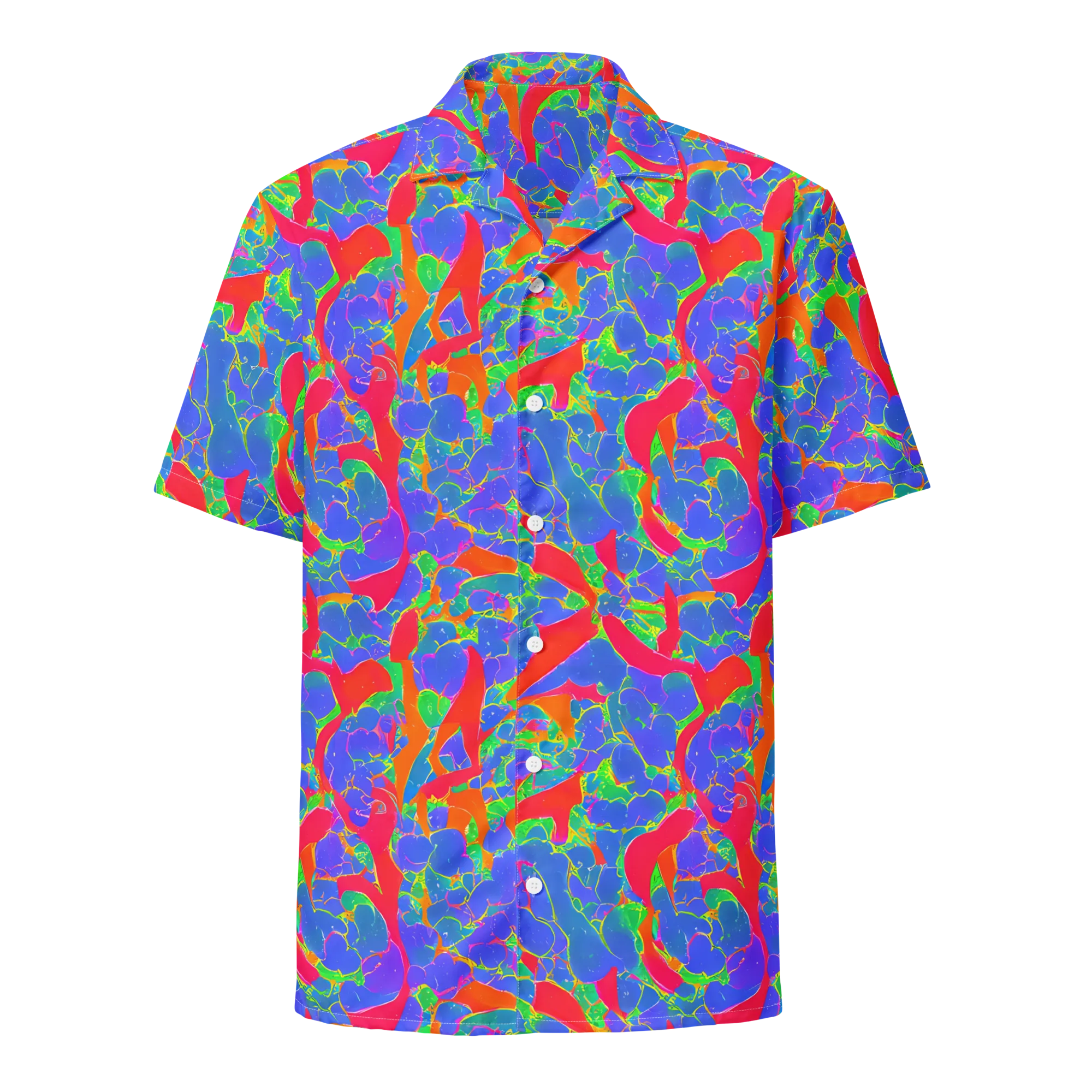 Ultraviolet Shards on Button Shirt — Front