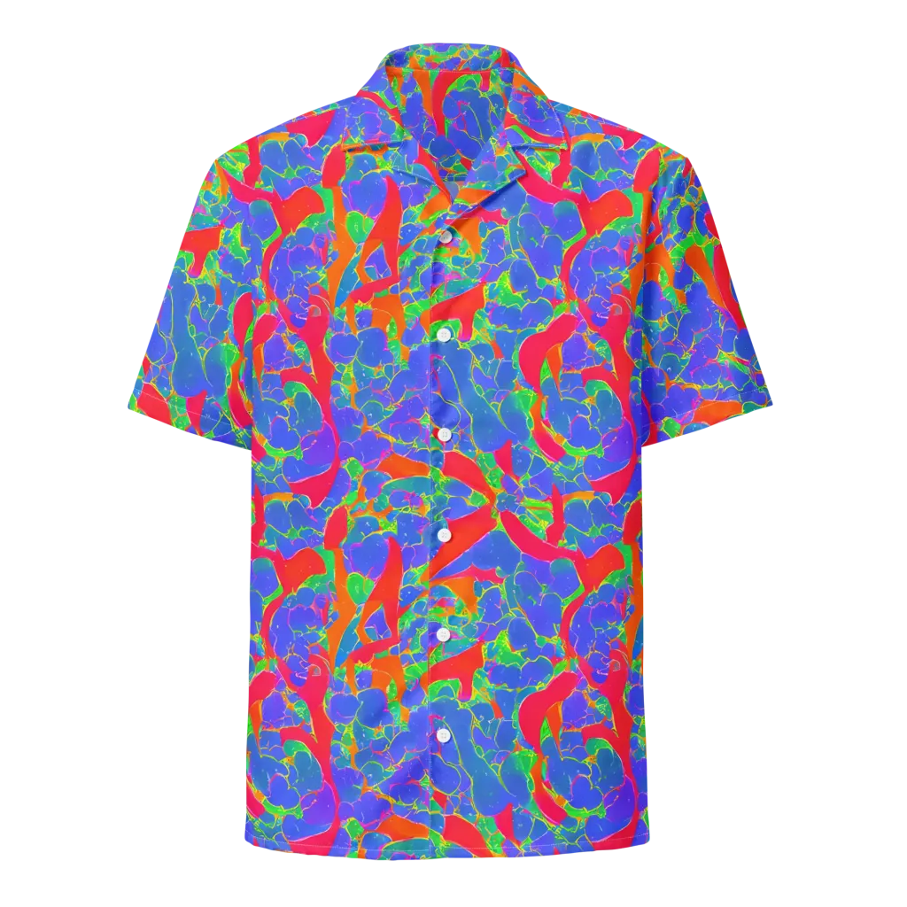 Ultraviolet Shards on Button Shirt — Front