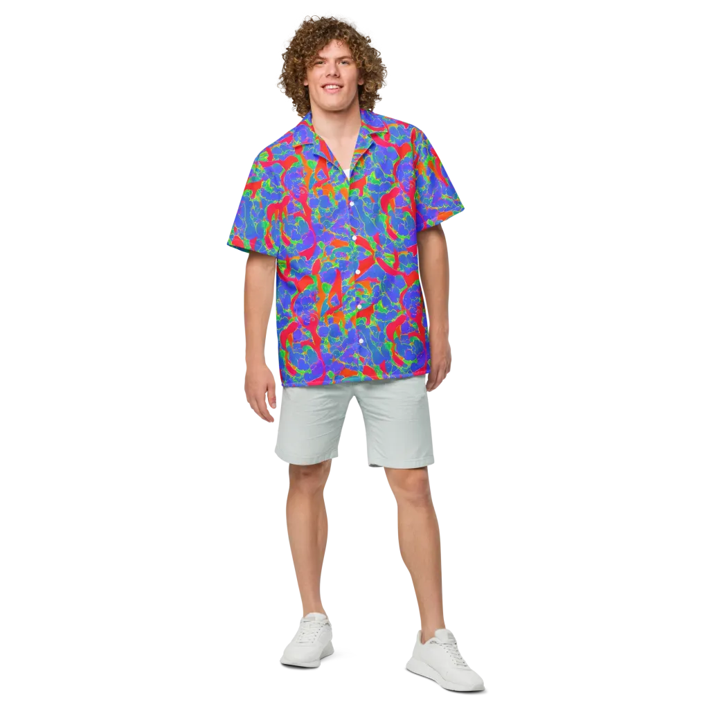 Ultraviolet Shards on Button Shirt — Front