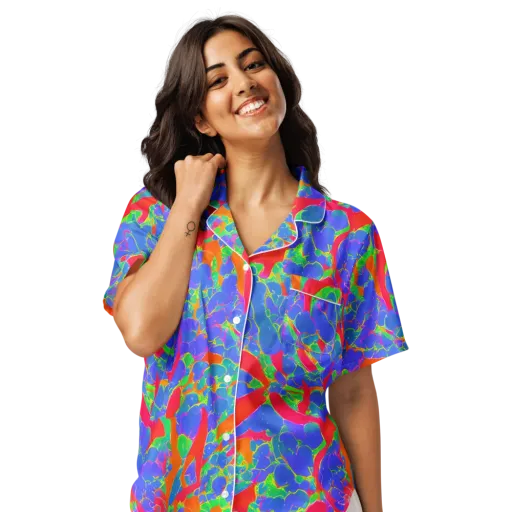 Ultraviolet Shards on a Women's Short Sleeve Pajama Top