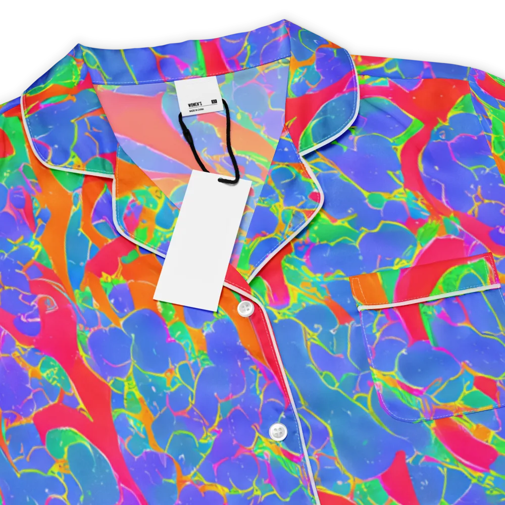 Ultraviolet Shards on Women's Short Sleeve Pajama Top — Product details