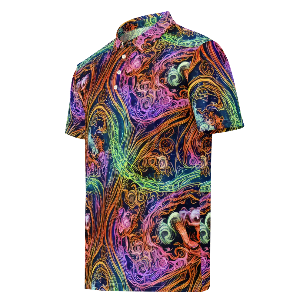 Nightfire Swirl on Men's Slim Fit Polo Shirt — Left Front