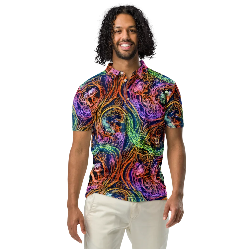 Nightfire Swirl on Men's Slim Fit Polo Shirt — Front