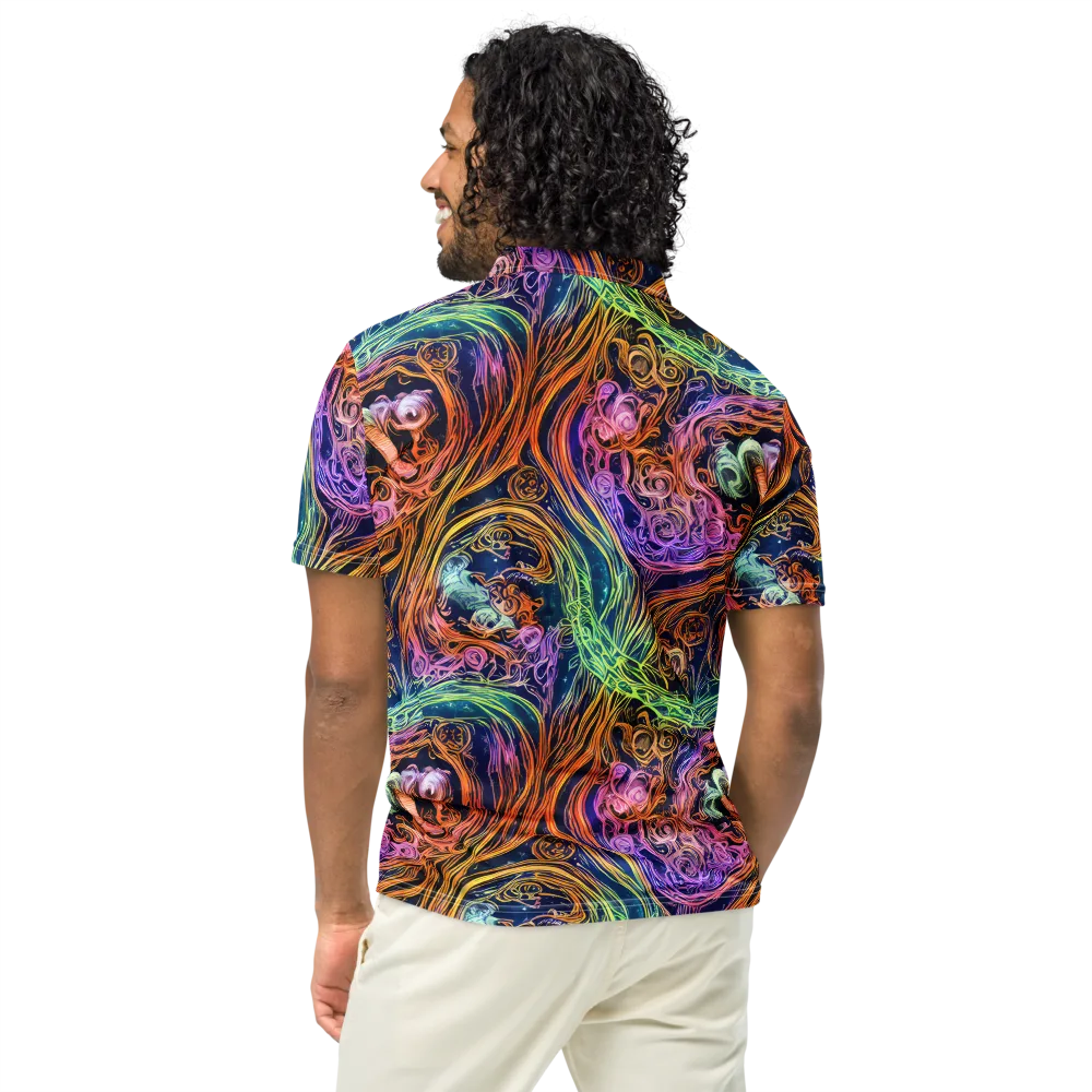 Nightfire Swirl on Men's Slim Fit Polo Shirt — Back
