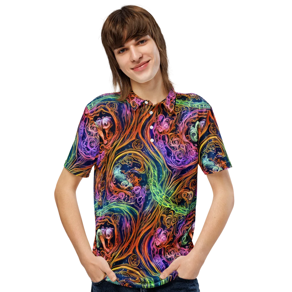 Nightfire Swirl on Men's Slim Fit Polo Shirt — Front