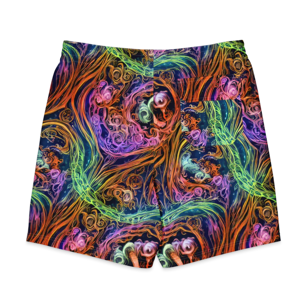 Nightfire Swirl on Men's Board Shorts — Back