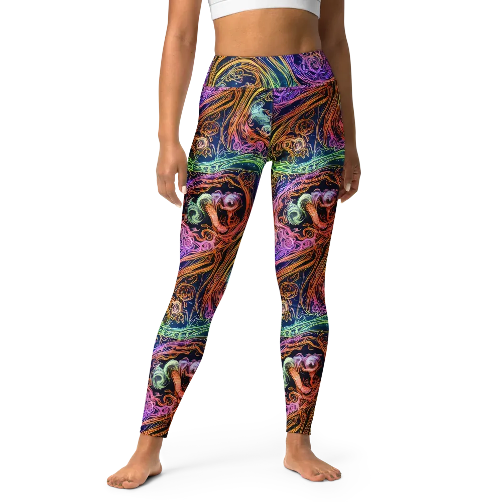 Nightfire Swirl on Yoga Leggings — Front
