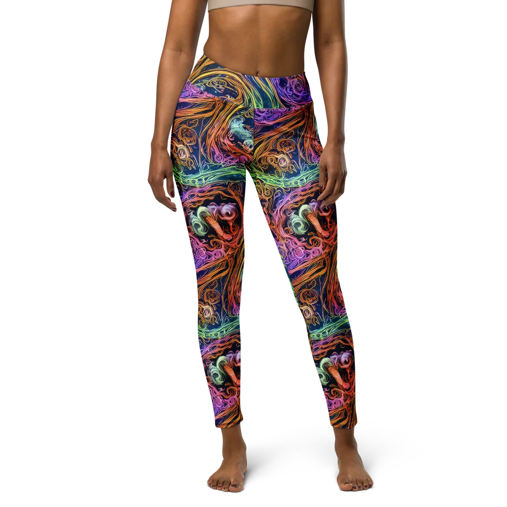 Nightfire Swirl on Yoga Leggings — Front