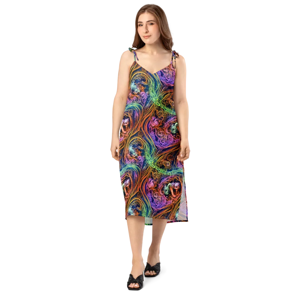 Nightfire Swirl on Slip Dress — Front