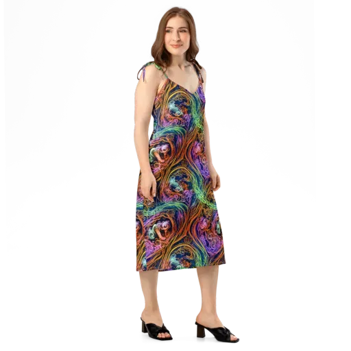 Nightfire Swirl on a Slip Dress