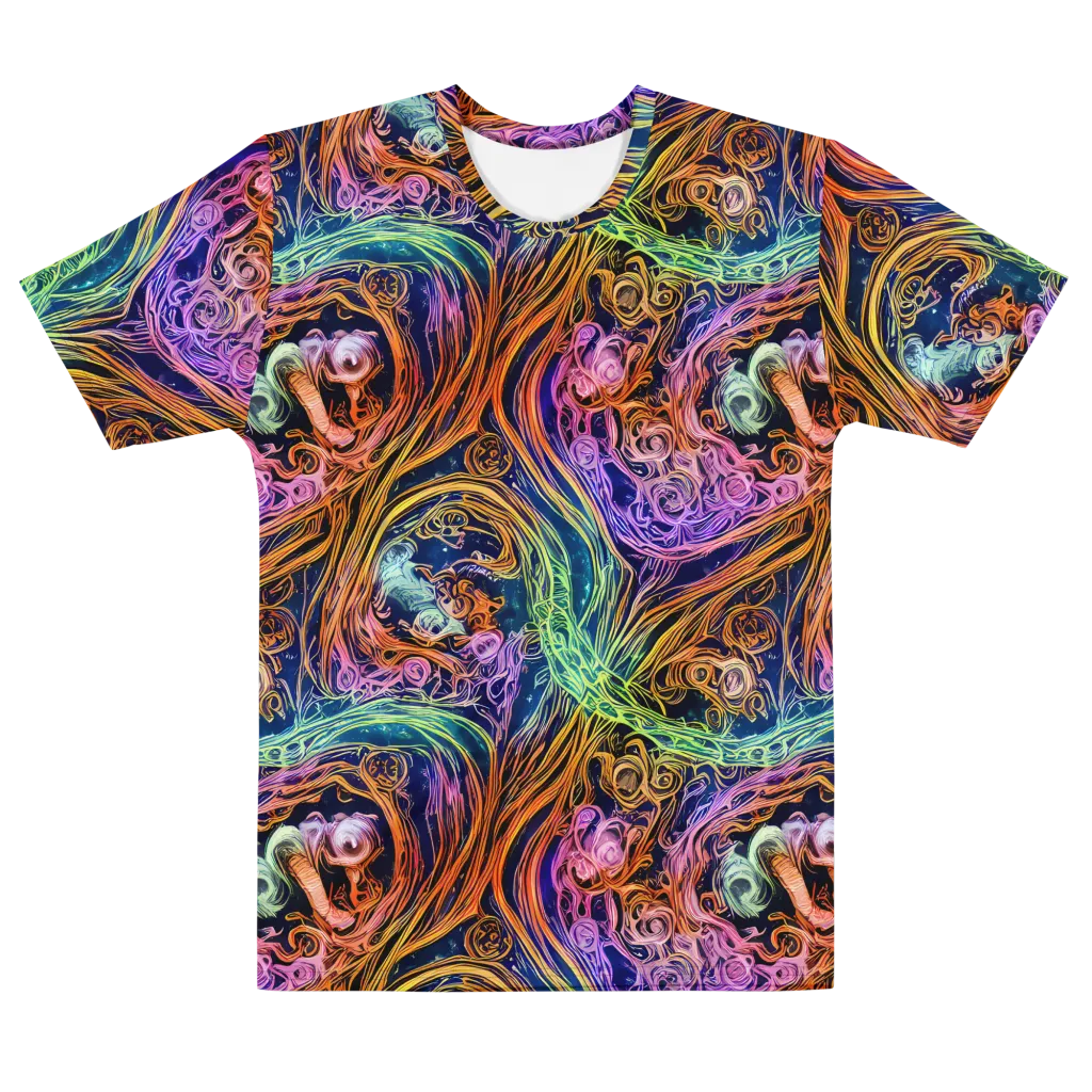 Nightfire Swirl on Men's Cotton Crew Neck T-Shirt — Front