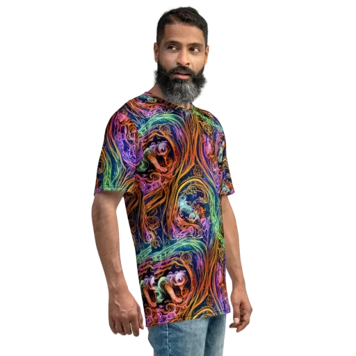 Nightfire Swirl on a Men's Crew Neck T-Shirt