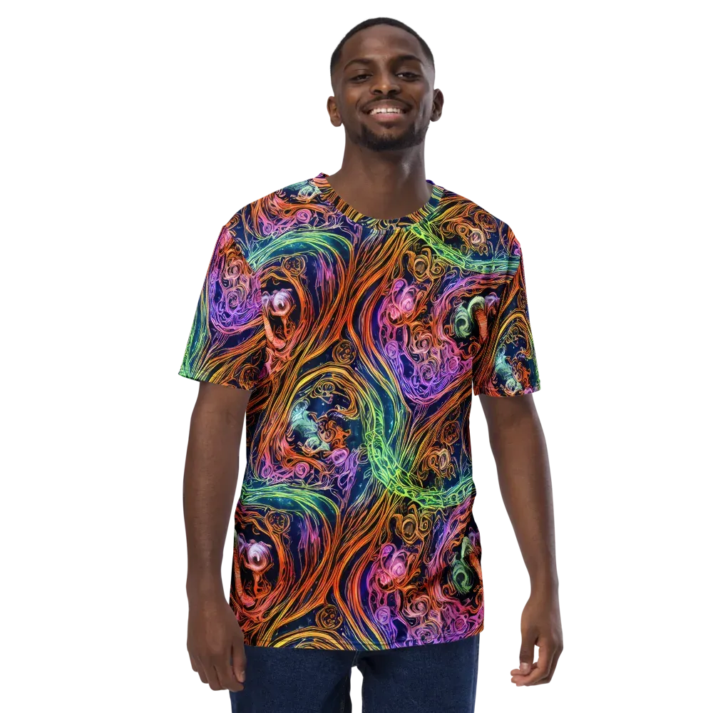 Nightfire Swirl on Men's Crew Neck T-Shirt — Front