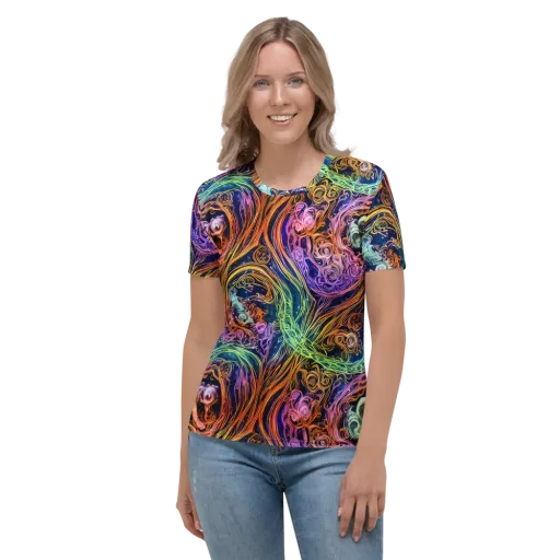 Nightfire Swirl on a Women's Crew Neck T-Shirt