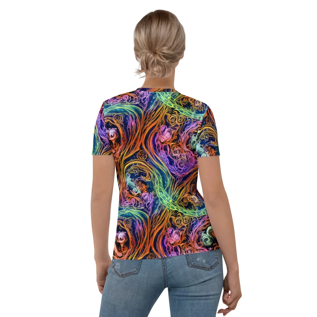 Nightfire Swirl on Women's Crew Neck T-Shirt — Back