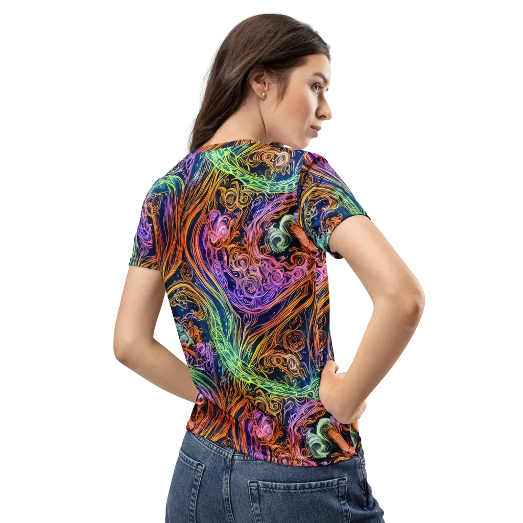 Nightfire Swirl on Women's Crew Neck T-Shirt — Back