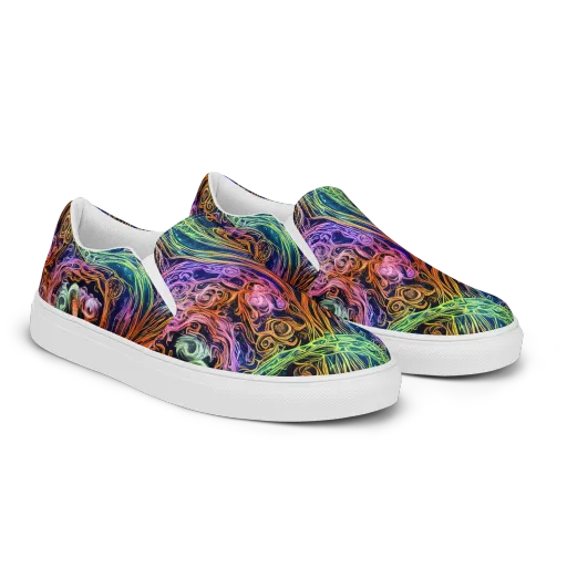 Nightfire Swirl on a Men's Slip-On Canvas Shoes