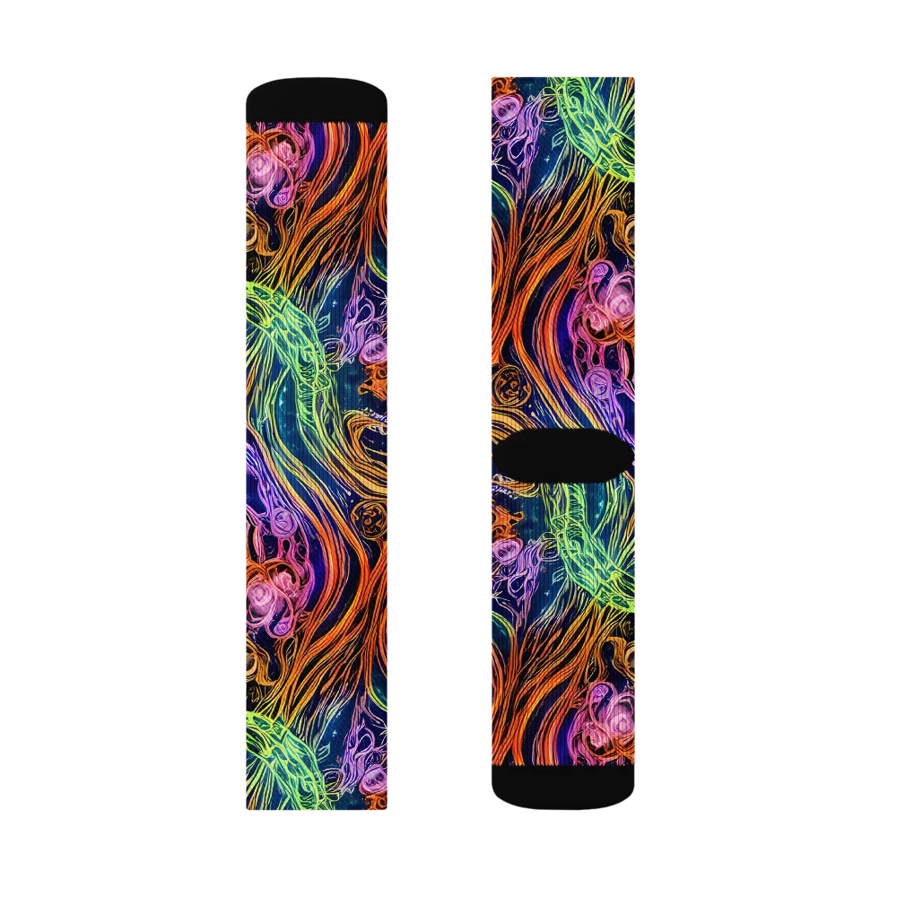 Nightfire Swirl on Socks — Right Sock