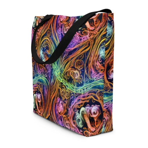 Nightfire Swirl on a Large Tote Bag W/ Pocket
