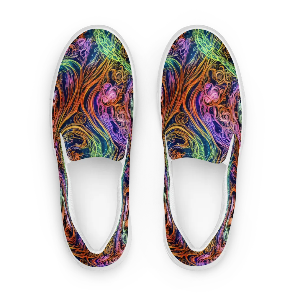 Nightfire Swirl on Women's Slip-On Canvas Shoes — Front