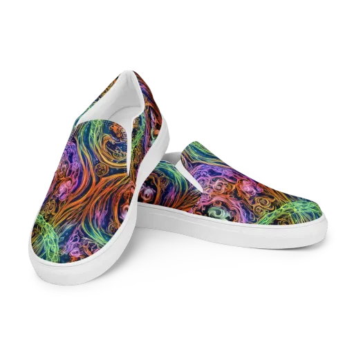 Nightfire Swirl on a Women's Slip-On Canvas Shoes