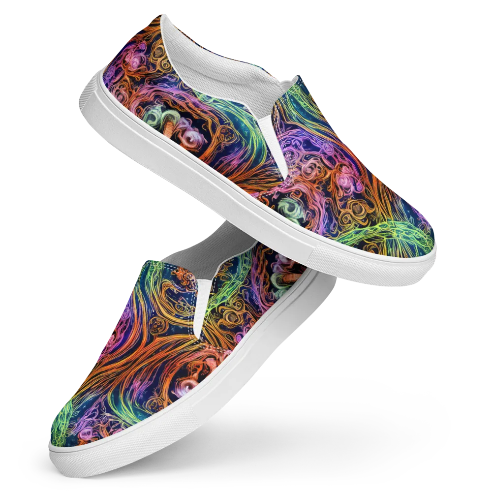 Nightfire Swirl on Women's Slip-On Canvas Shoes — Front