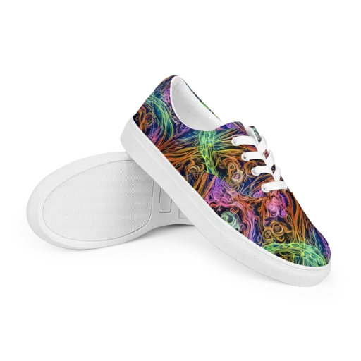 Nightfire Swirl on a Men's Lace-Up Canvas Shoes