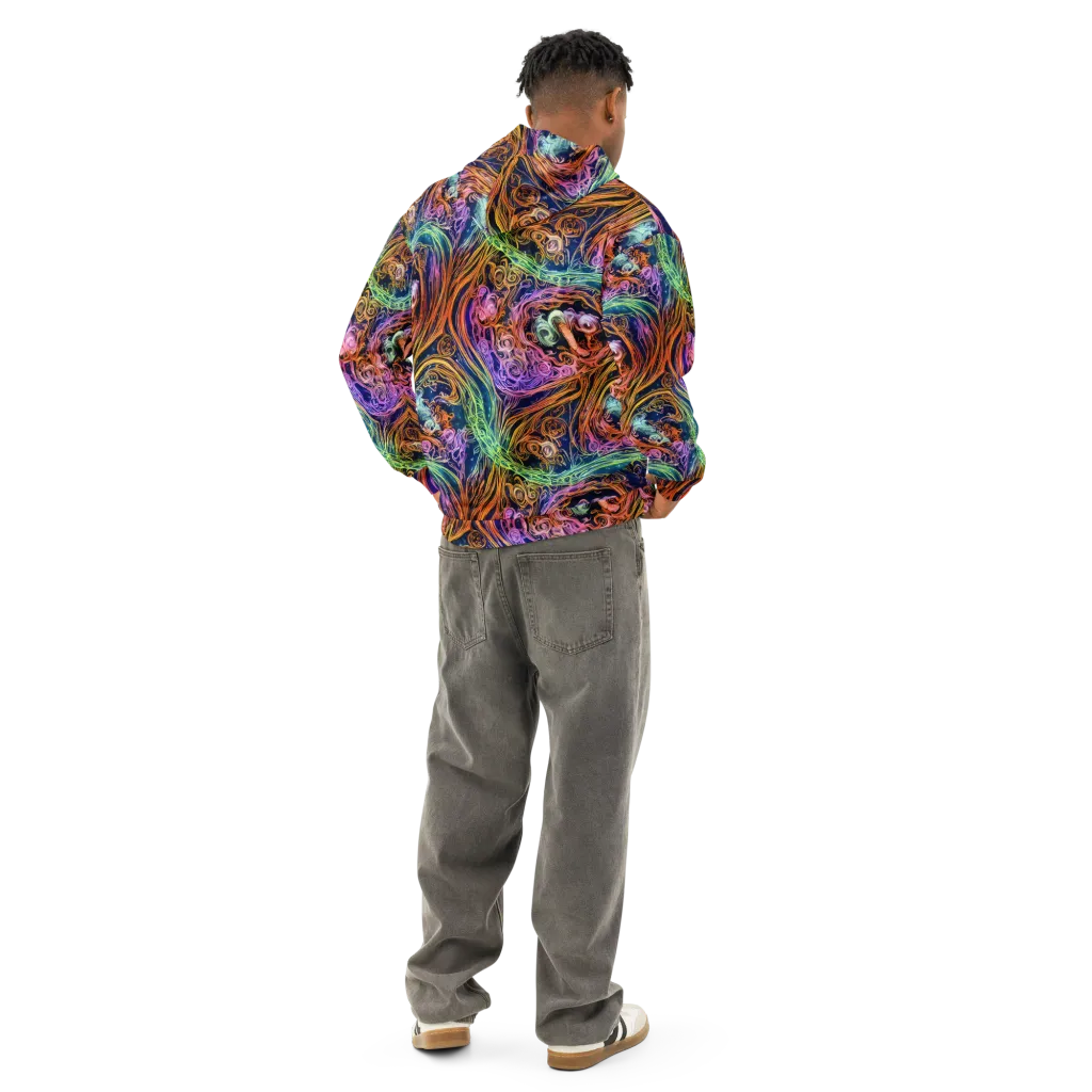 Nightfire Swirl on Cotton Hoodie — Back