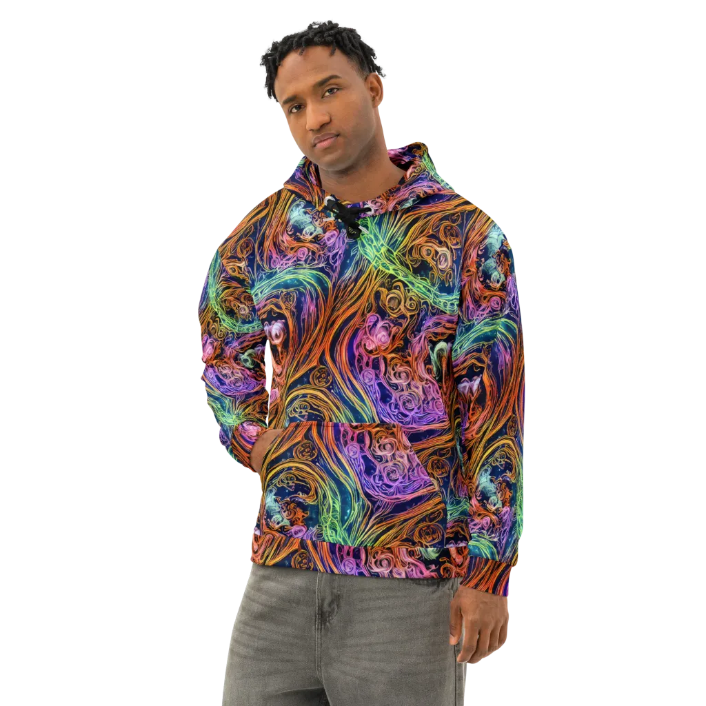 Nightfire Swirl on Cotton Hoodie — Left Front