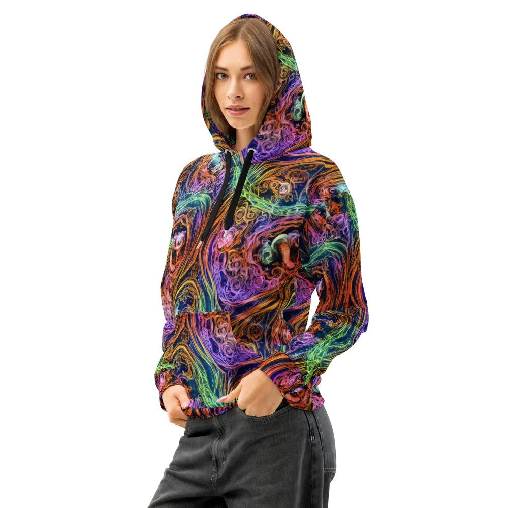 Nightfire Swirl on Cotton Hoodie — Left Front
