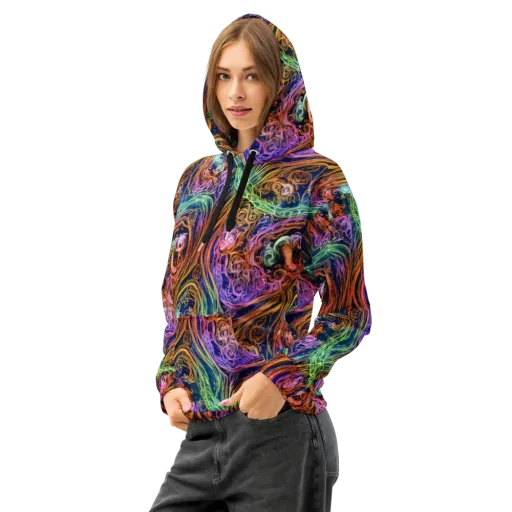 Nightfire Swirl on a Cotton Hoodie