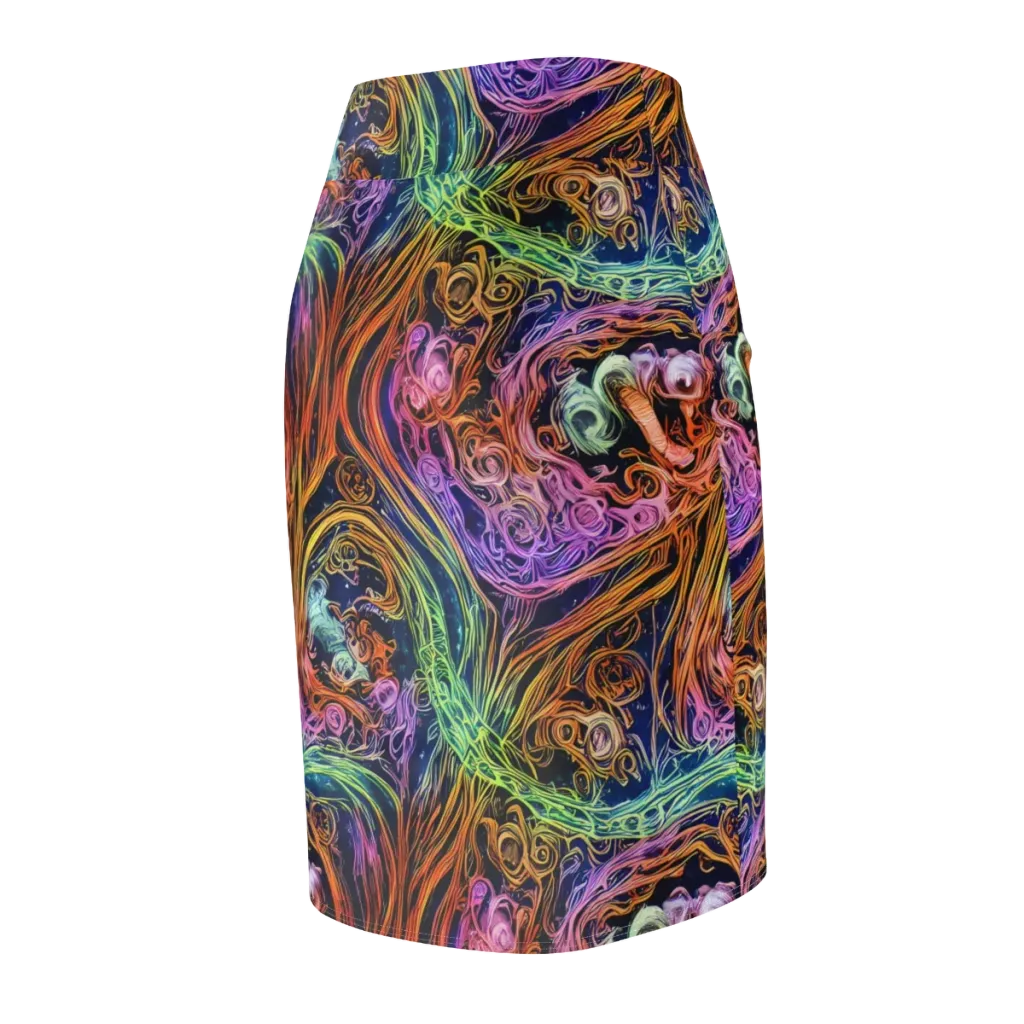 Nightfire Swirl on Pencil Skirt — Back Side