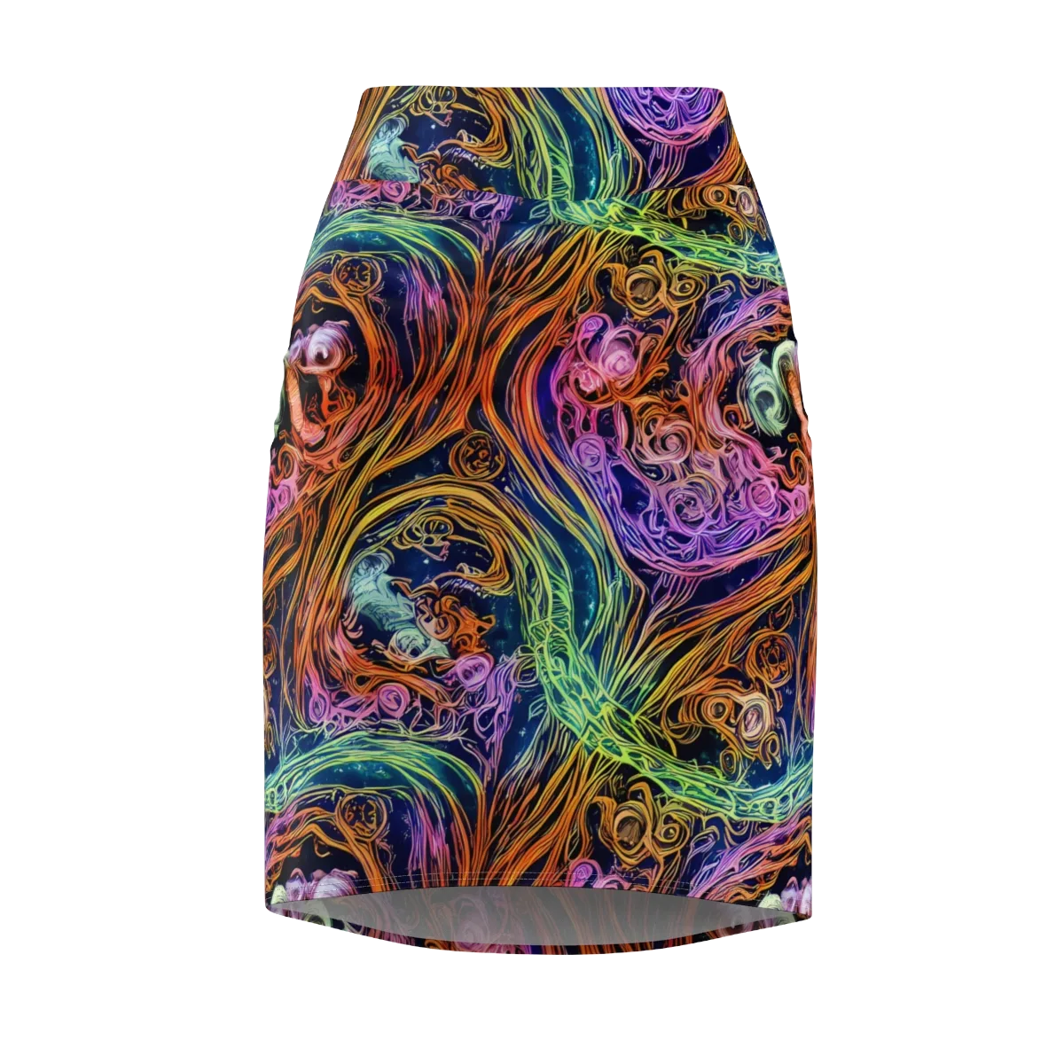 Nightfire Swirl on Pencil Skirt — Front