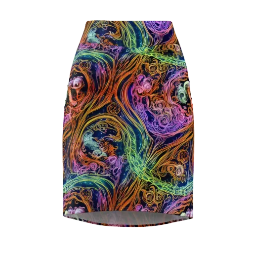 Nightfire Swirl on a Pencil Skirt