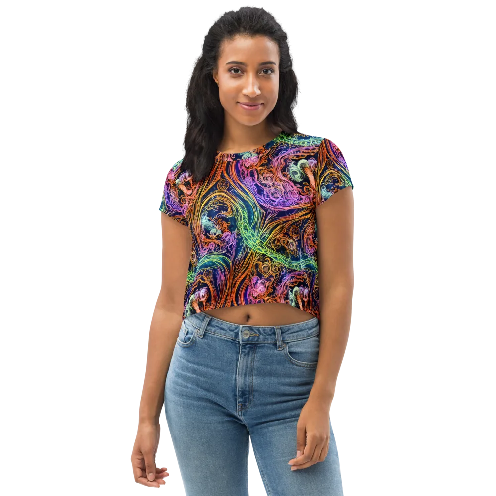 Nightfire Swirl on Crop Tee — Front