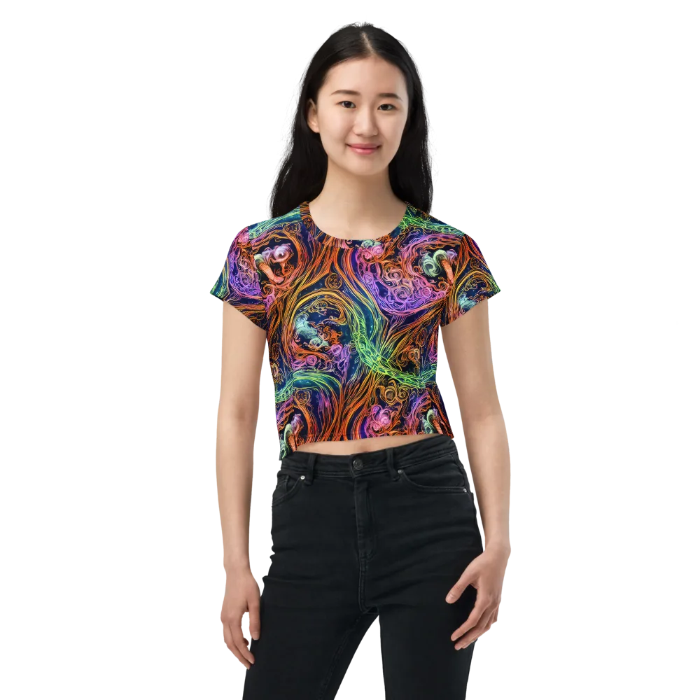Nightfire Swirl on Crop Tee — Front