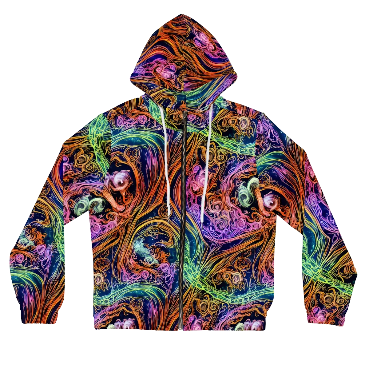 Nightfire Swirl on Women's Full-Zip Hoodie — Front