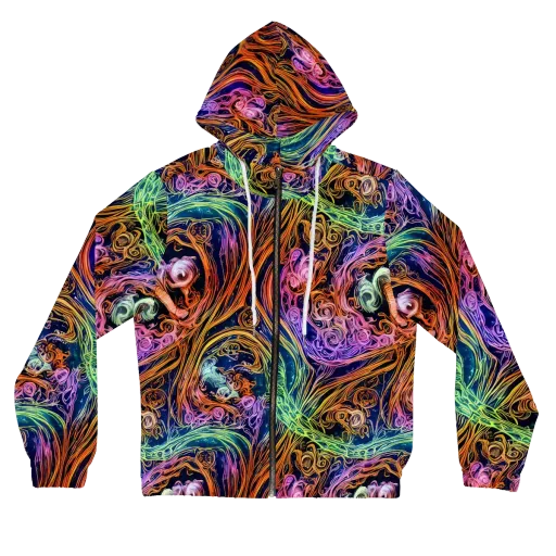 Nightfire Swirl on a Women's Full-Zip Hoodie
