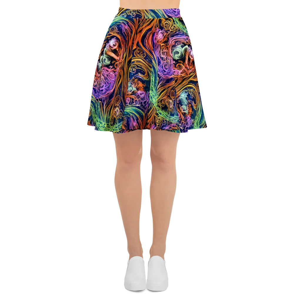 Nightfire Swirl on Skater Skirt — Front