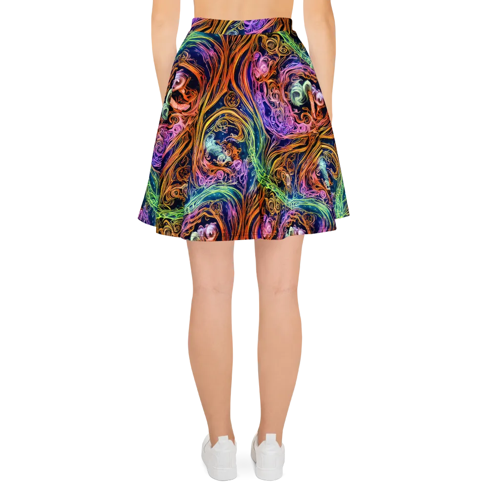 Nightfire Swirl on Skater Skirt — Back