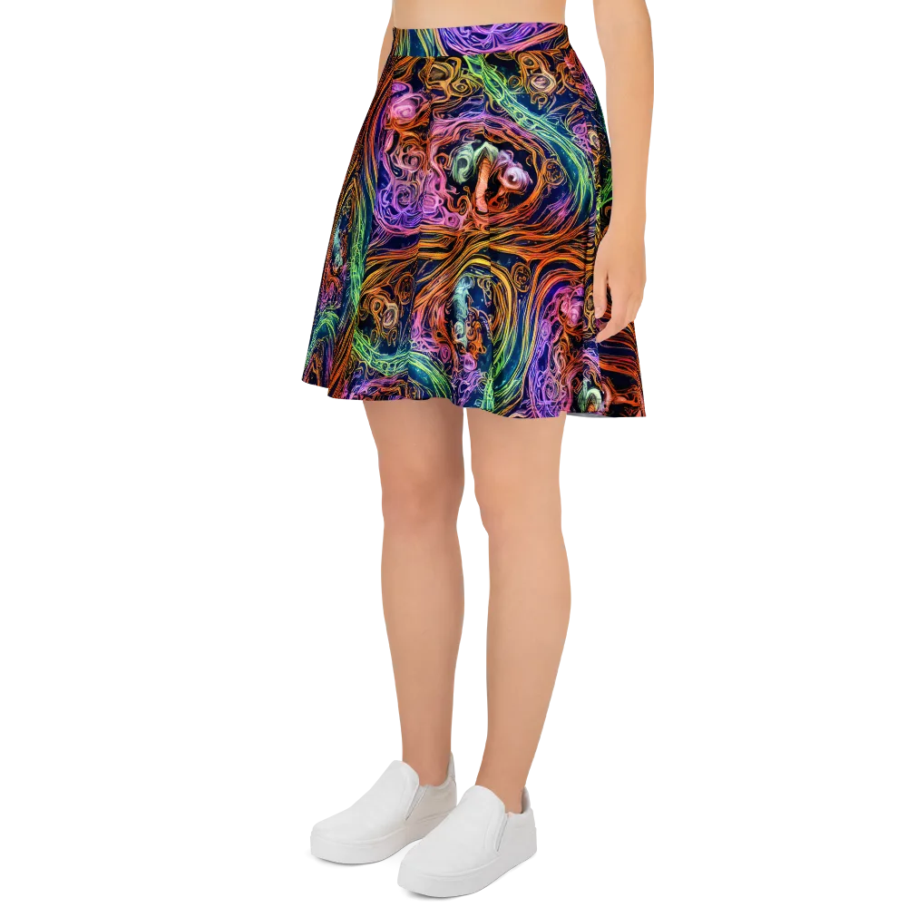 Nightfire Swirl on Skater Skirt — Left